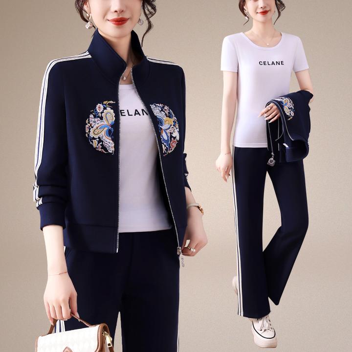 品质版型基础立领时尚搭配黑色休闲运动服套装女2025外套两件套