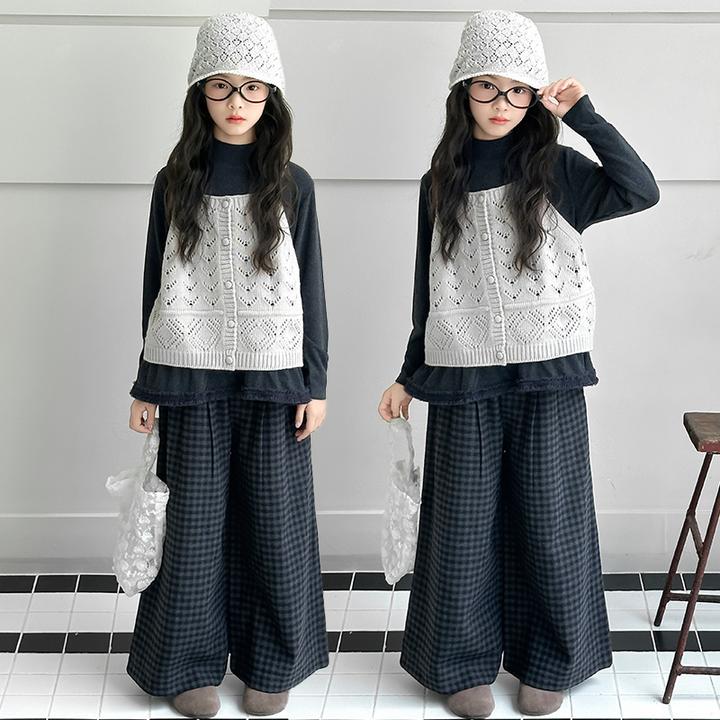 女童装6-12岁潮款高级感初中生2025炸街女大童套装女孩秋装三件套