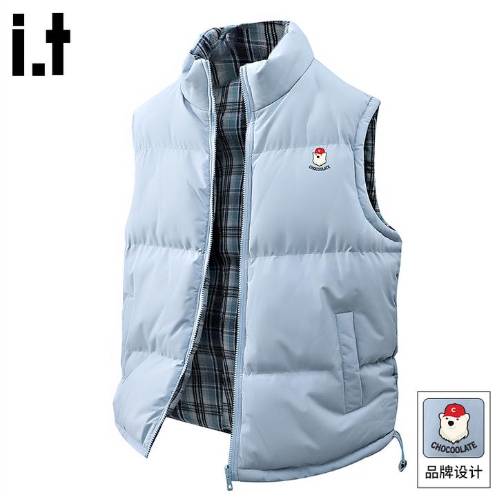 it: CHOCOOLATE棉马甲双面穿加厚夹克男2025冬季复古潮牌坎肩外套