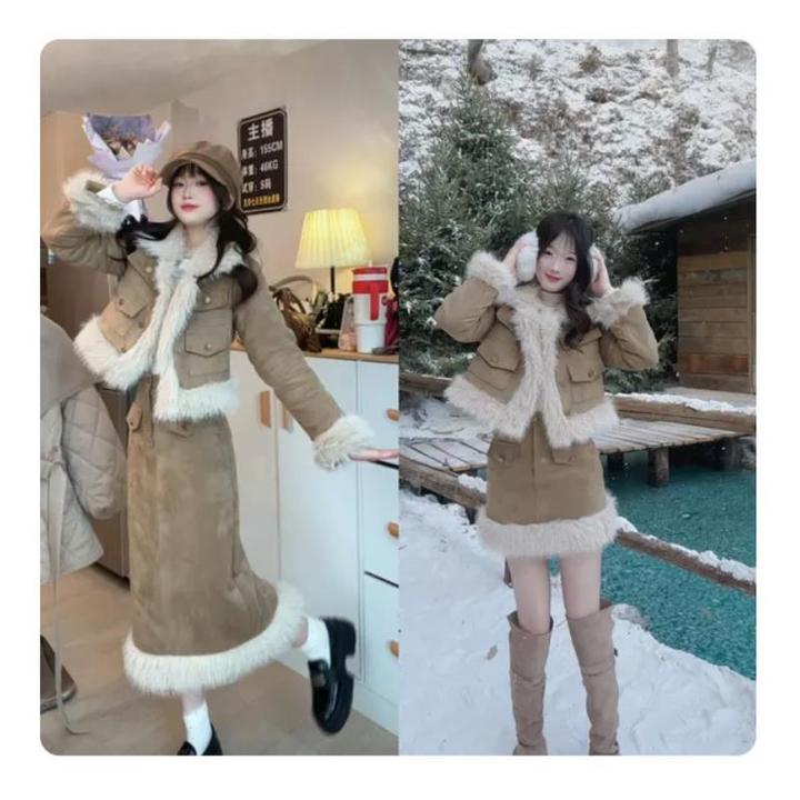 琥珀流光富家千金miu系穿搭时髦小姨风外套套装女装