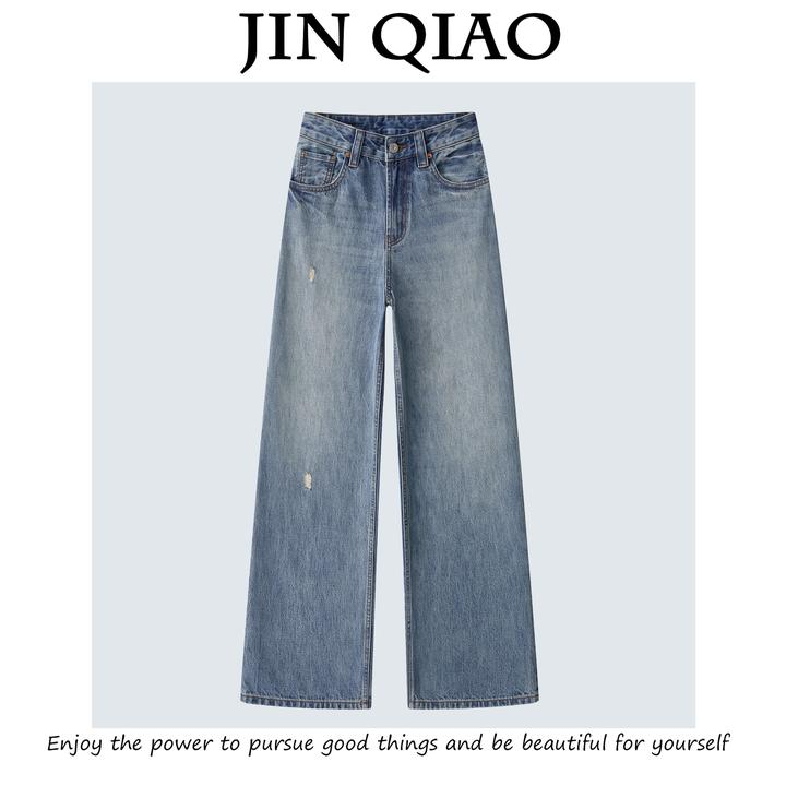 JIN QIAO【A.S同款】日本进口原版澳棉夏日薄款阔腿裤牛仔裤#5016