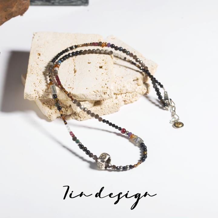 坠链均925银 7in旗舰店【墨染】原创设计复古手作气质项链（45+5cm）