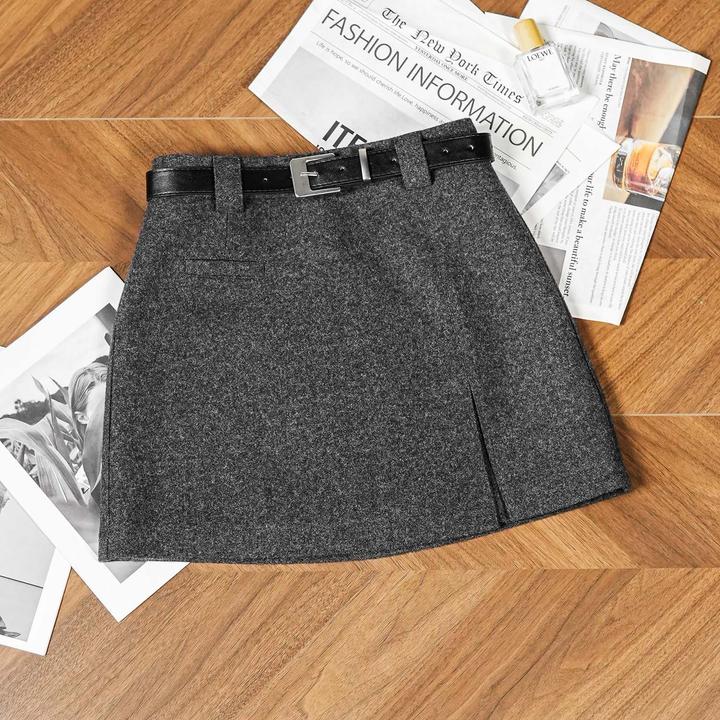 【灰岩美学】纯色半身裙显瘦韩版时尚Chic风休闲高腰短裙53575
