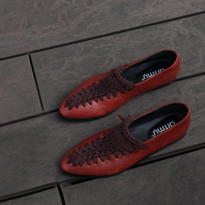 Artmu阿木复古原创平底小皮鞋小众尖头单鞋女秋季新款一脚蹬354-Y