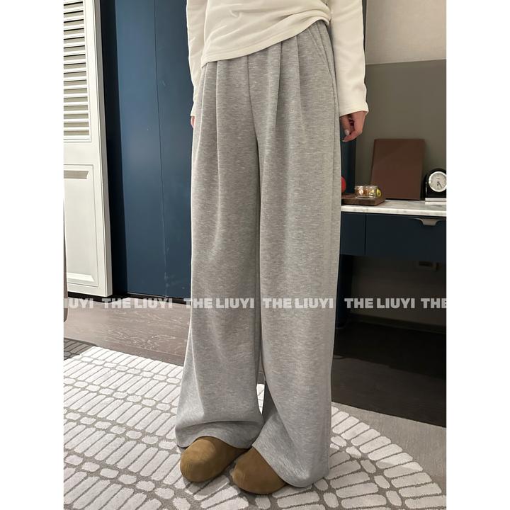 【LIUYI】轻松裤~秋冬重磅加绒加厚慵懒百搭休闲裤51084