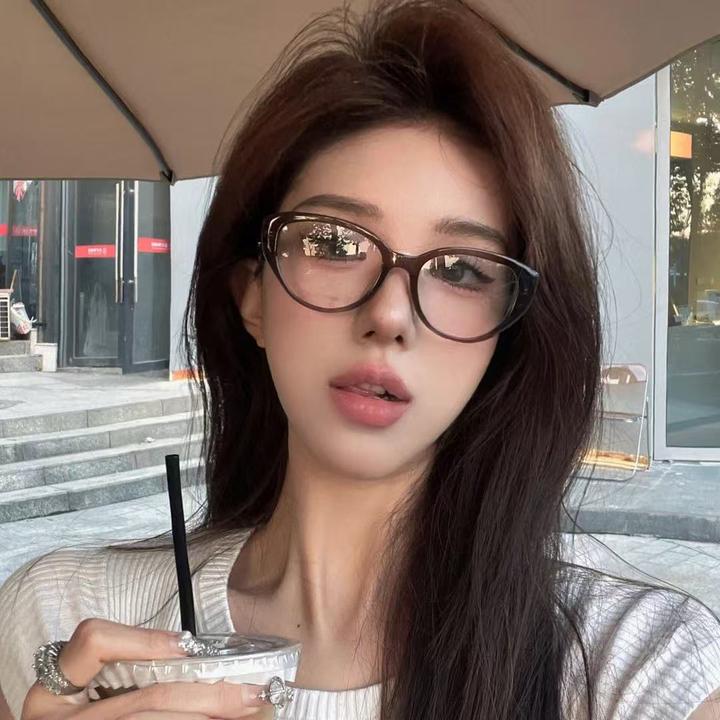 复古黑框猫眼素颜眼睛框方圆脸显瘦超轻网红女防蓝光显脸小