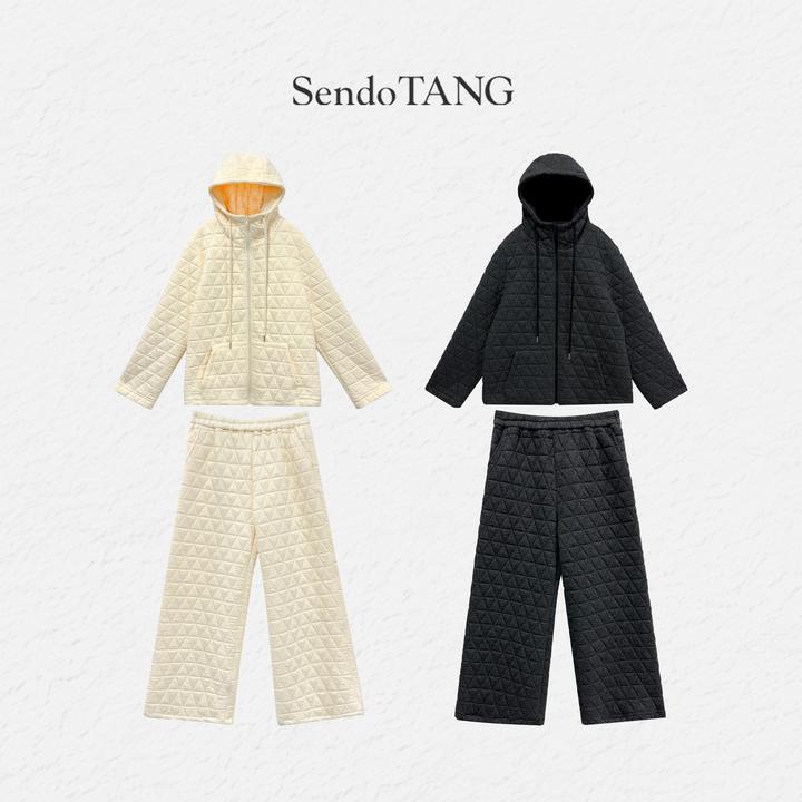 【零压力】胖多家时尚设计气质宽松高级遮肉上衣裤子套装