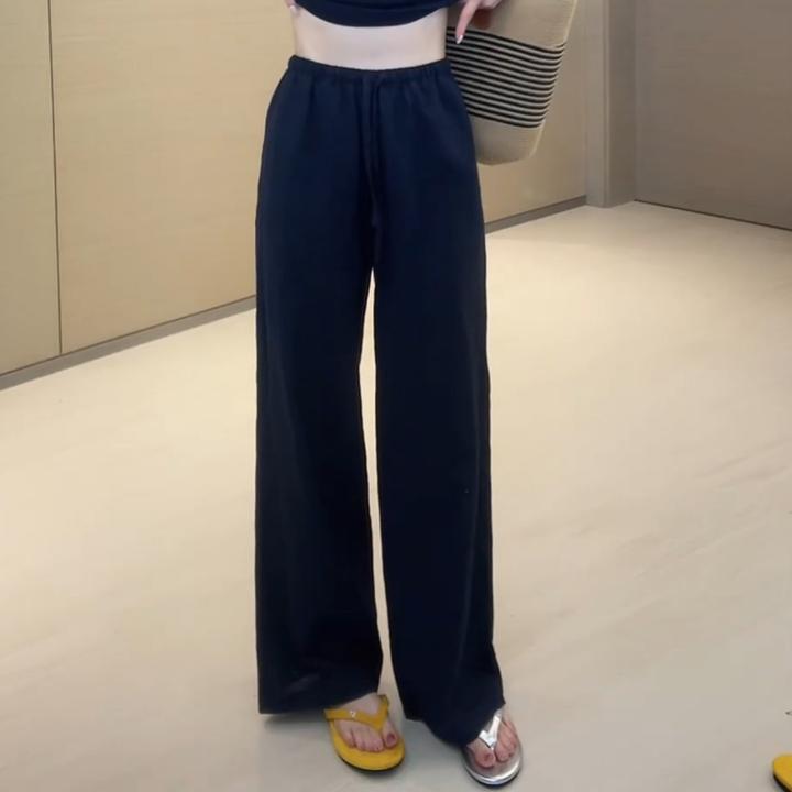 2025新款夏季时尚休闲阔腿宽松长裤百搭修身女裤LK2503532