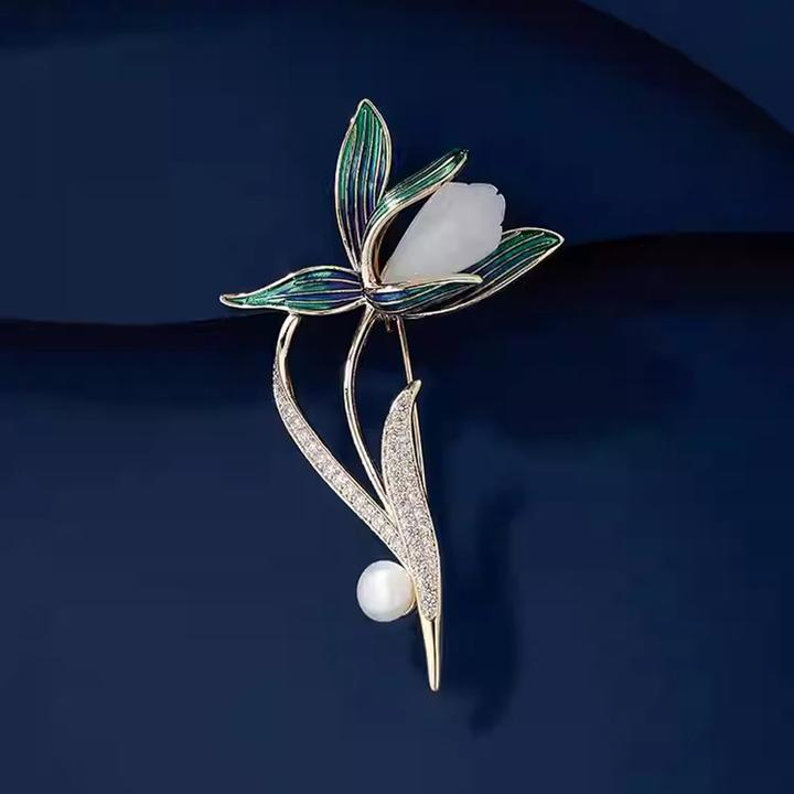 慕帝梵 合金胸针 幽兰胸针高档女精致花朵款胸花百搭教师节礼物