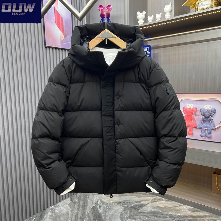 O.U.W冬季新款黑武士羽绒服男连帽加厚保暖面包服宽松白鸭绒外套