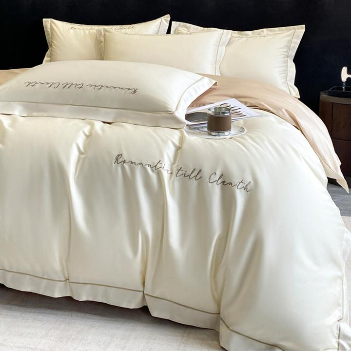 轻奢高级感纯棉床上四件套2025新款全棉被套罩床笠宿舍床单三件套