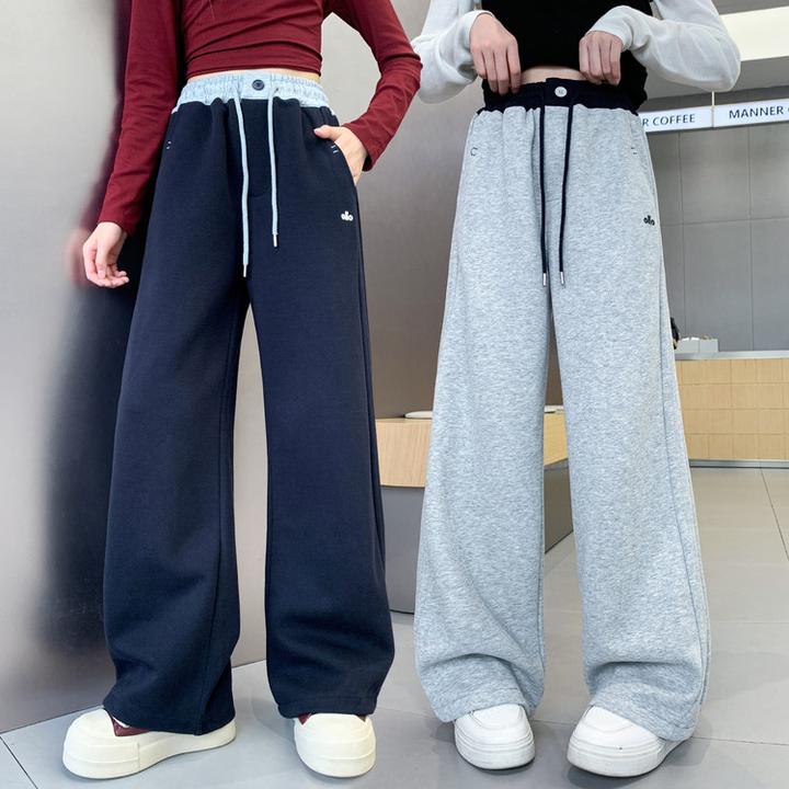女童卫裤春秋款2025新款女大童时尚宽松休闲裤窄版阔腿裤运动