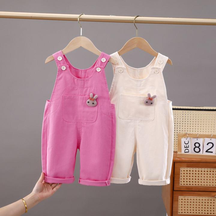 女童背带裤春秋季1-2--3岁小童男童连体裤子薄款宝宝男童裤子外穿