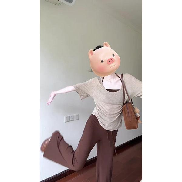 2025夏季内搭挂脖吊带微透T恤罩衫+休闲裤时尚三件套装