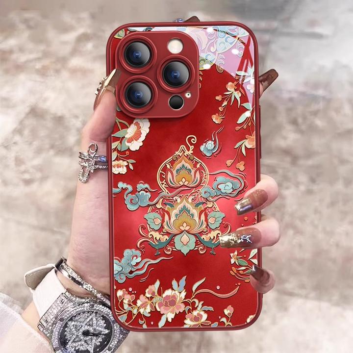 刺绣葫芦适用苹果16pro手机壳新年iPhone 17promax高级感保护壳15