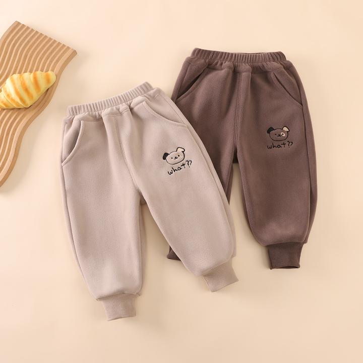 [加绒]儿童加厚裤子奥利绒秋冬男女童宝宝运动裤儿童保暖休闲裤潮