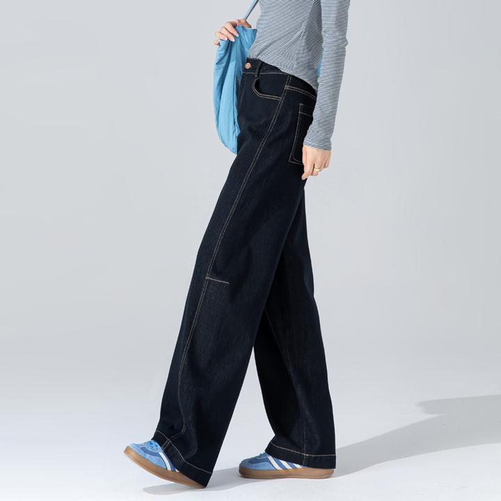 丹宁蓝明线香蕉牛仔裤女款爆款2025新款镰刀裤子秋季设计感弯刀裤