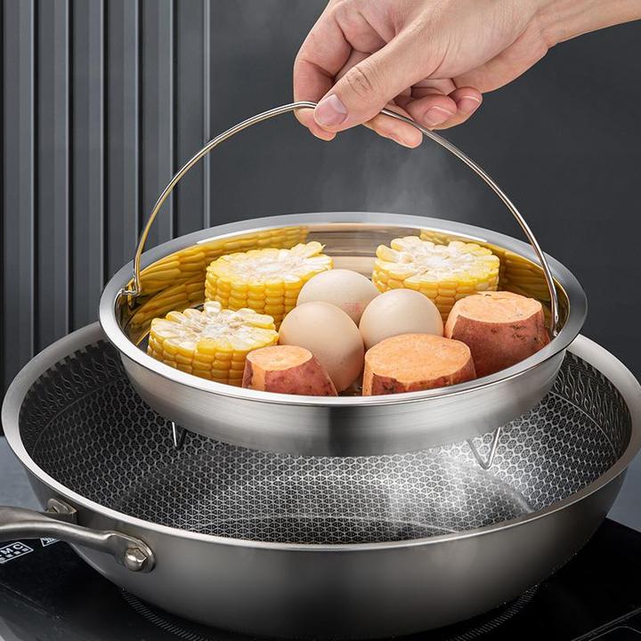 不锈钢蒸盘电饭煲蒸笼屉米汤分离蒸饭神器锅内蒸格电煮锅加厚蒸架