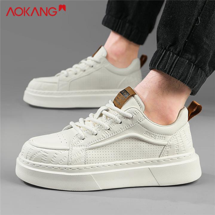 Aokang/奥康男鞋2025夏季新款时尚潮流印花男士软底厚底休闲板鞋