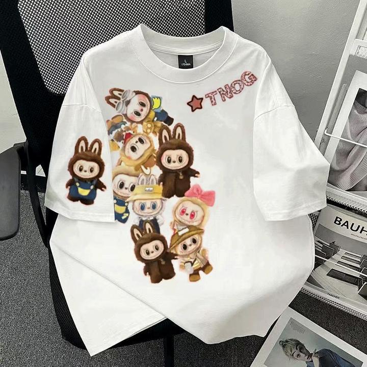 卡通拉布布亲子款~儿童夏季新款休闲印花百搭亲子短袖T恤9502