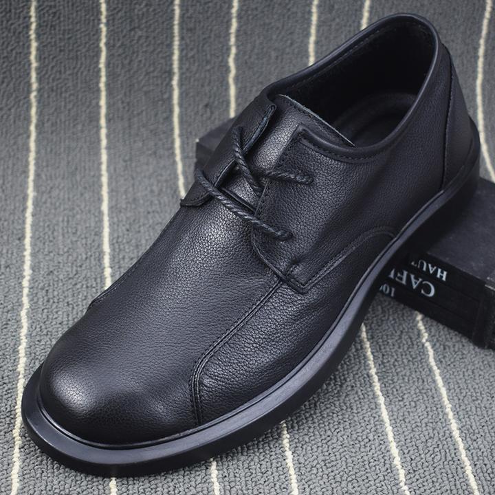 ICCLEK皮鞋男士春秋百搭系带软面男鞋时尚百搭商务休闲潮流男鞋子