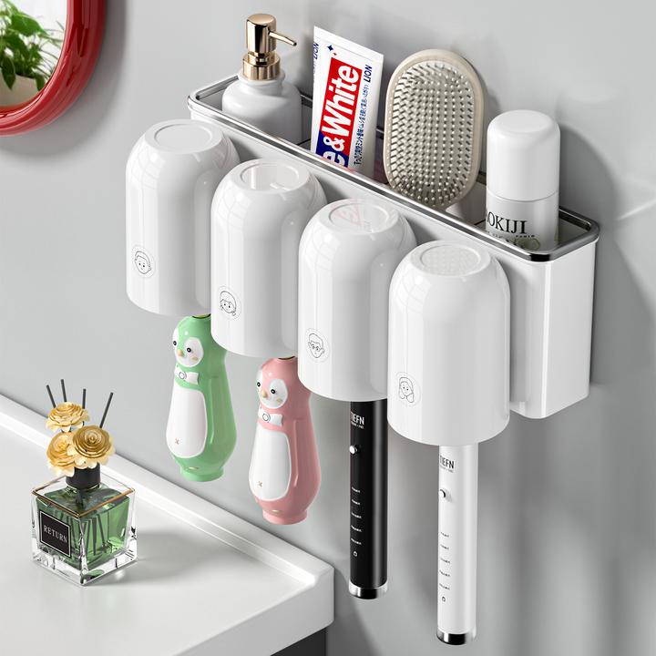 牙刷置物架免打孔壁挂式新款卫生间漱口杯牙膏牙刷收纳架浴室架子