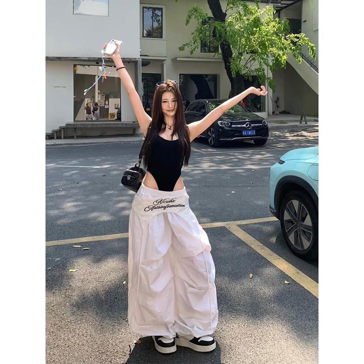 性感美背黑色吊带背心女夏季修身内搭设计感外穿辣妹显瘦连体上衣