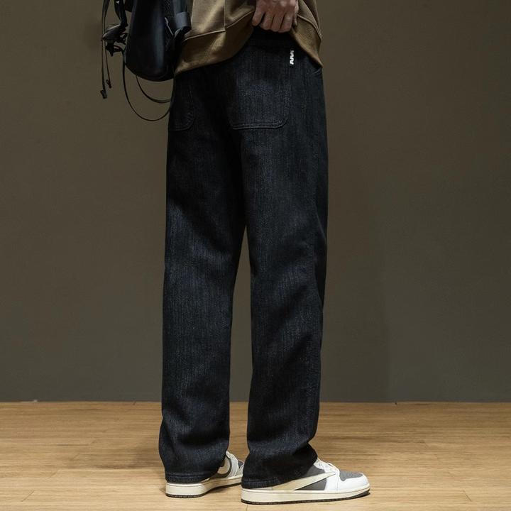 活性染防掉色美式复古牛仔裤男款2025秋冬宽松爆款弹力柔软直筒裤