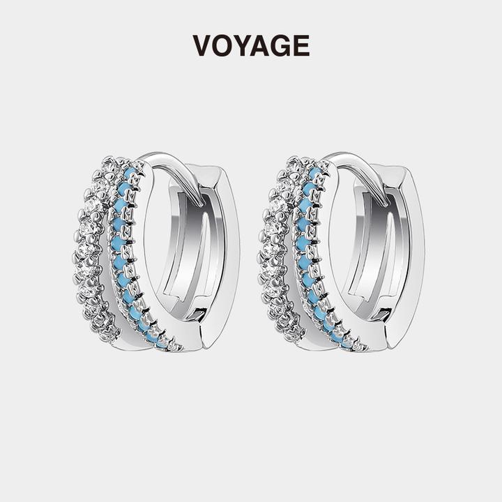 铜合金锆石耳饰 925纯银耳环女耳钉素圈耳圈设计感小众耳骨钉耳饰