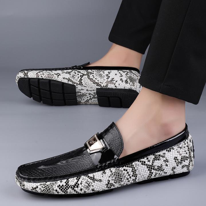 新款痞帅真皮男鞋豆豆鞋时尚驾车鞋潮鞋一脚蹬软底豆豆鞋男款休闲