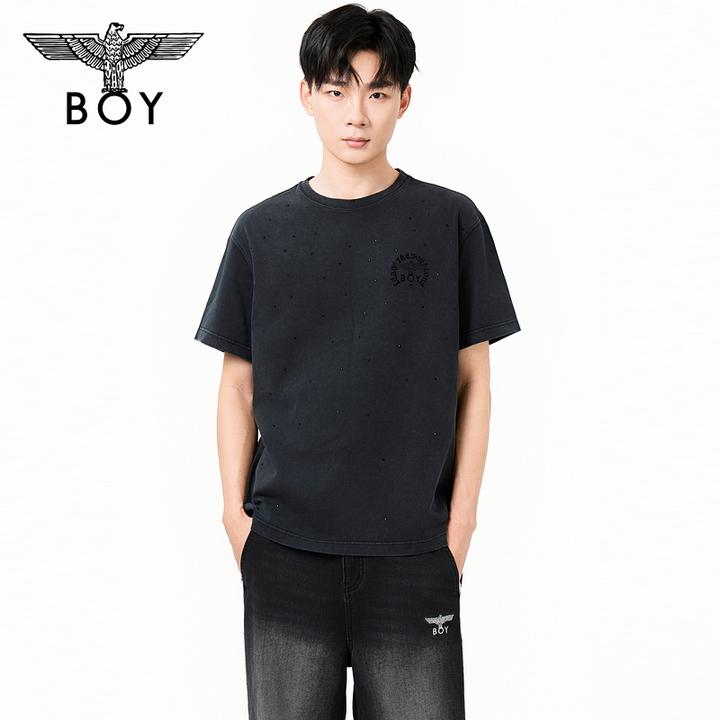 BOY LONDON中性款时尚潮流百搭通勤针织短袖T恤N01273