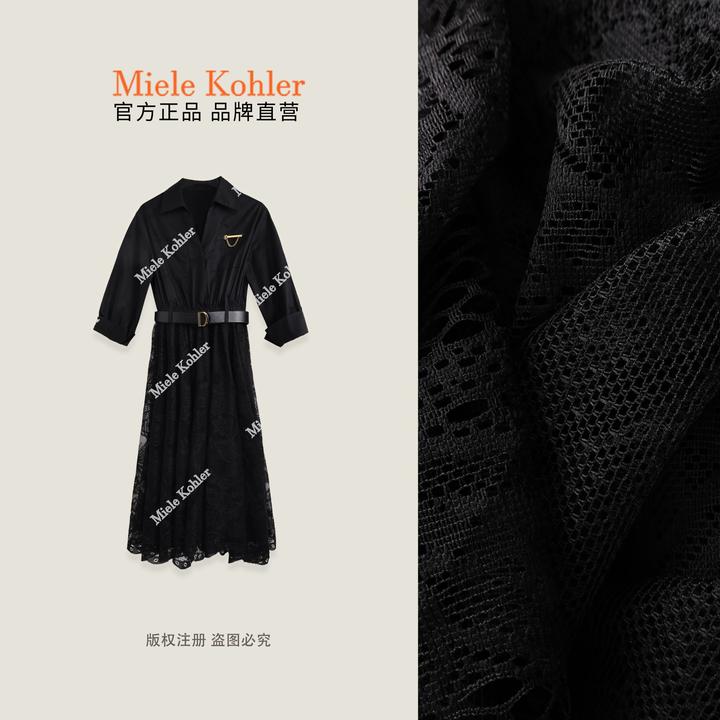 【女主角】100%棉夏季新款拼蕾丝女连衣裙MKAX81516