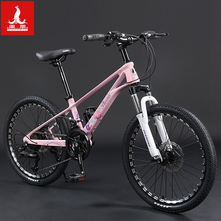 凤凰镁合金山地车自行车儿童男女学生减震双碟刹单车