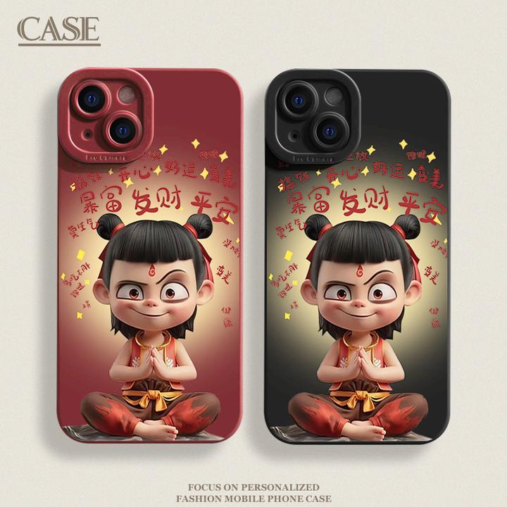 哪吒心想事成适用iPhone16ProMax手机壳15苹果14软13瞳影1211xsxr