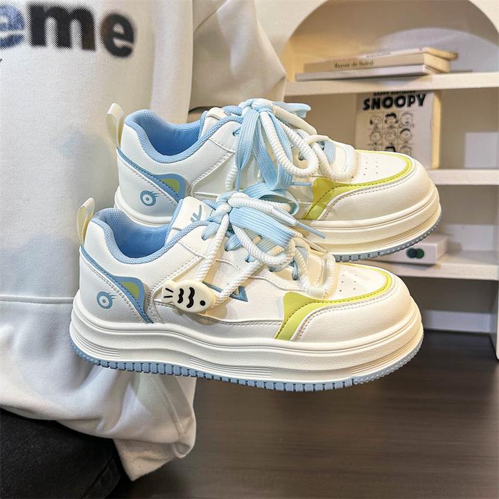 回力猫咪小鱼板鞋女皮面2025新款百搭面包鞋小众学生运动小白鞋女