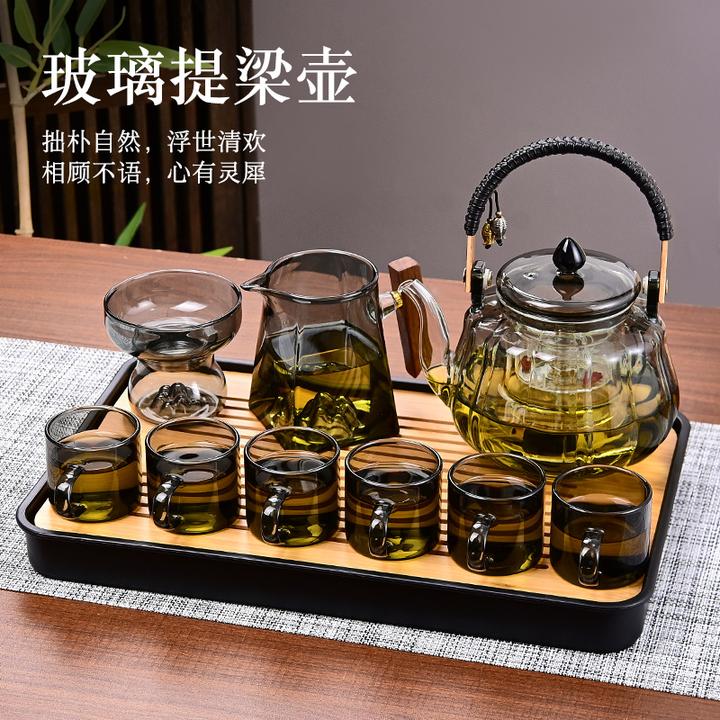 玻璃煮茶壶耐高温家用泡茶壶蒸煮提梁壶茶具