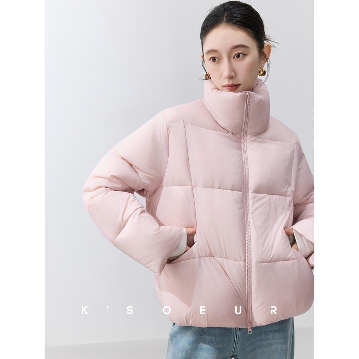 K姐KSOEUR【小暖炉】95白鸭绒 宽松慵懒立领泡芙轻盈羽绒外套女