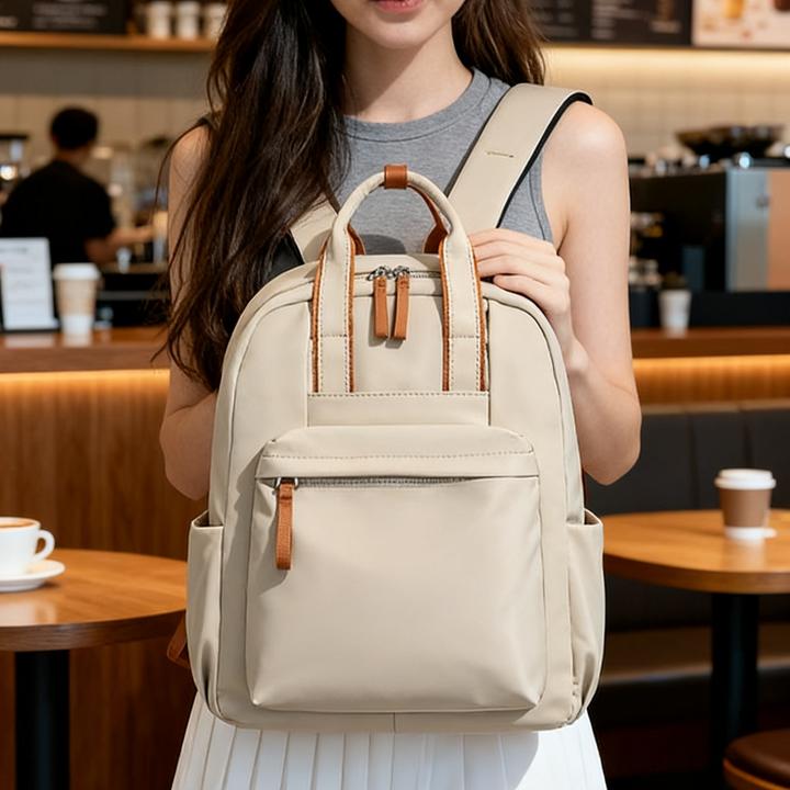 新款女生多用途双肩包女通勤14寸笔记本背包简约百搭大容量旅行包