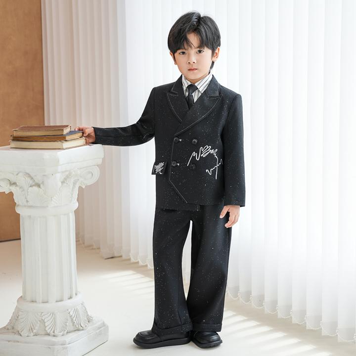 儿童西装套装秋季新款英伦绅士周岁花童演出服男孩舞台走秀摄影服
