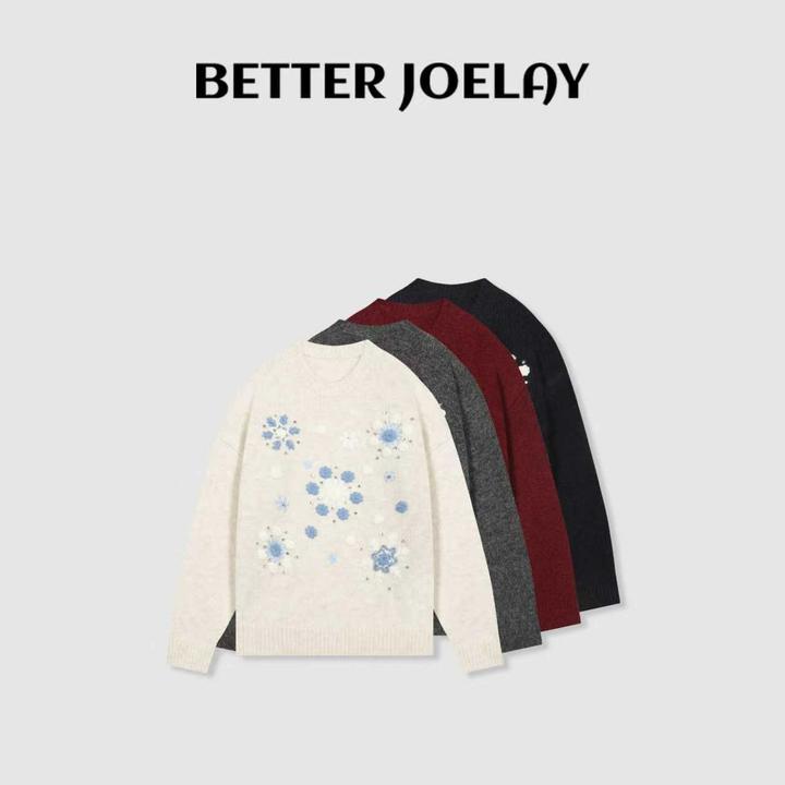 BETTER JOELAY-【一丝织梦】绵羊毛时尚针织套头毛衣慵懒Z01035