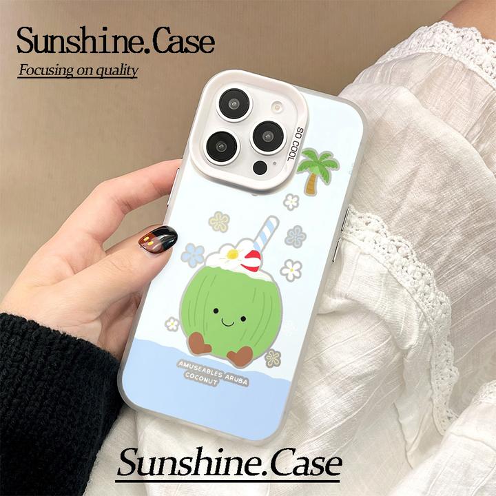 【彩银】可爱椰子适用于苹果16promax华为vivo小米防摔手机壳