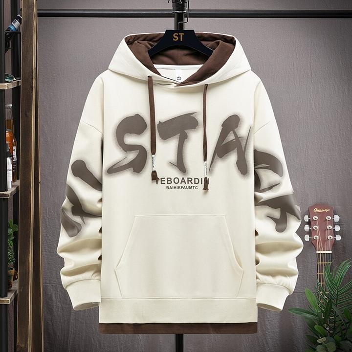 青少年连帽卫衣男孩重磅春秋款外套初高中学生大童帅气穿搭打底衫