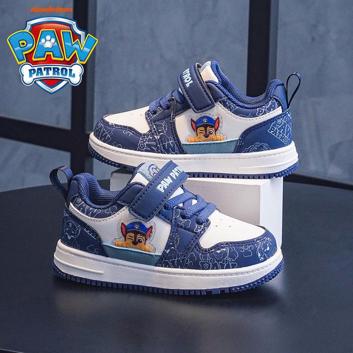 汪汪队2025年春秋季皮面防水男童运动鞋3-6岁幼儿园软底儿童板鞋