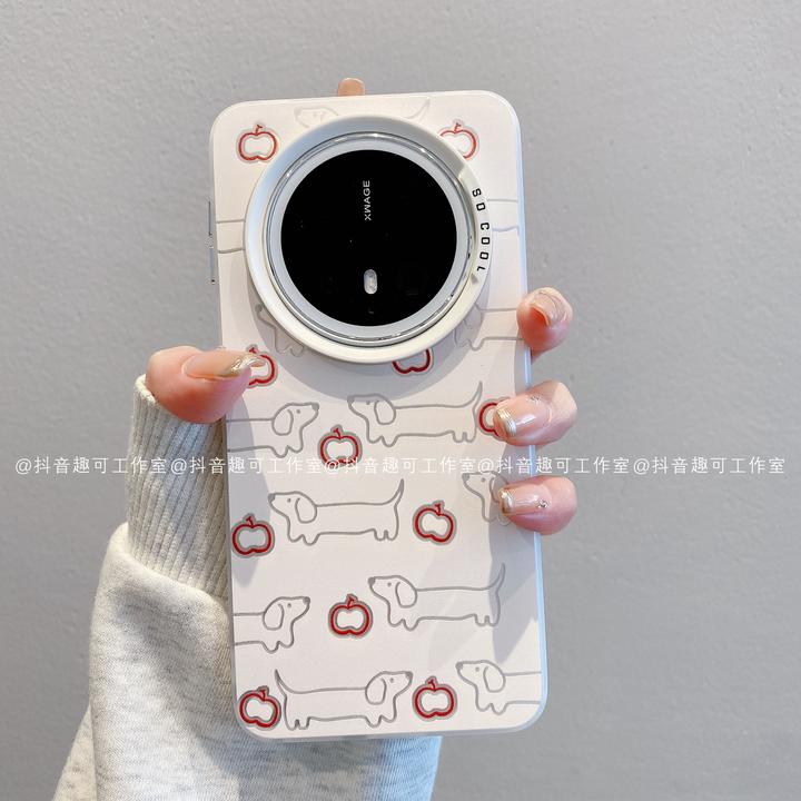 苹果腊肠狗彩银适用苹果16手机壳新款华为荣耀vivo小众小米oppo