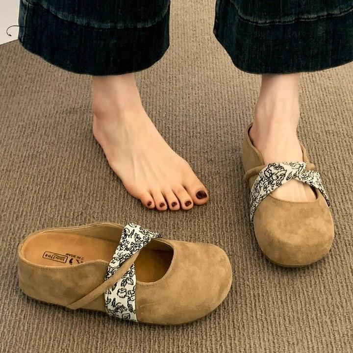 【万达撤柜】女鞋子勃肯鞋包头半拖鞋2025凉拖鞋一脚蹬休闲平底鞋夏