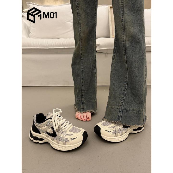 M01厚底老爹鞋女秋季增高阿甘鞋2025爆款超火新款百搭运动休闲鞋