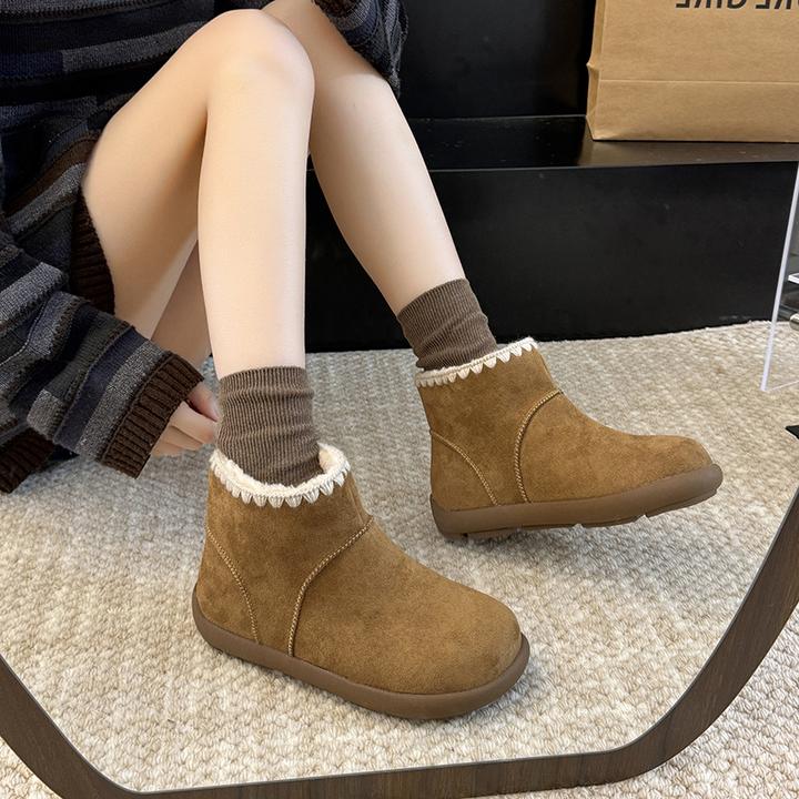 厚底保暖加绒加厚勃肯鞋毛毛短靴女2025冬季新款雪地靴羊羔毛棉鞋
