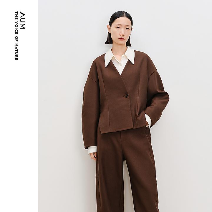 【轻松套装系列】AUM25年新款百搭显白收腰显瘦花呢短外套M1FZ10898