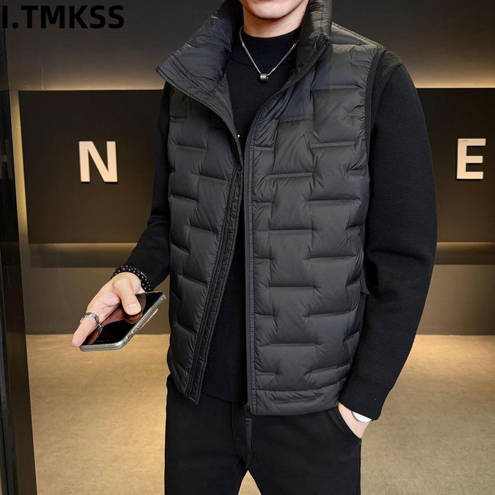 2026秋冬季男士轻薄压印羽绒马甲通勤内搭男装保暖背心坎肩外套潮
