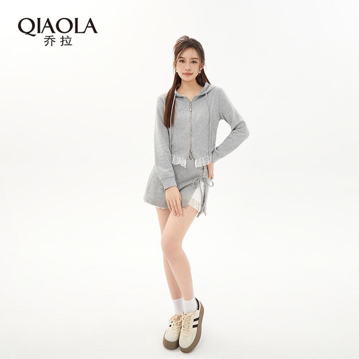 QIAOLA/乔拉【贝拉周末】小众设计春季新款针织休闲时尚套装预售